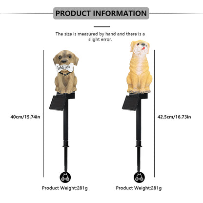 Mini Cute Puppy Solar Outdoor Decor LED Solar Lawn Lights For Garden Pathway Resin Dog Yard Light S 5