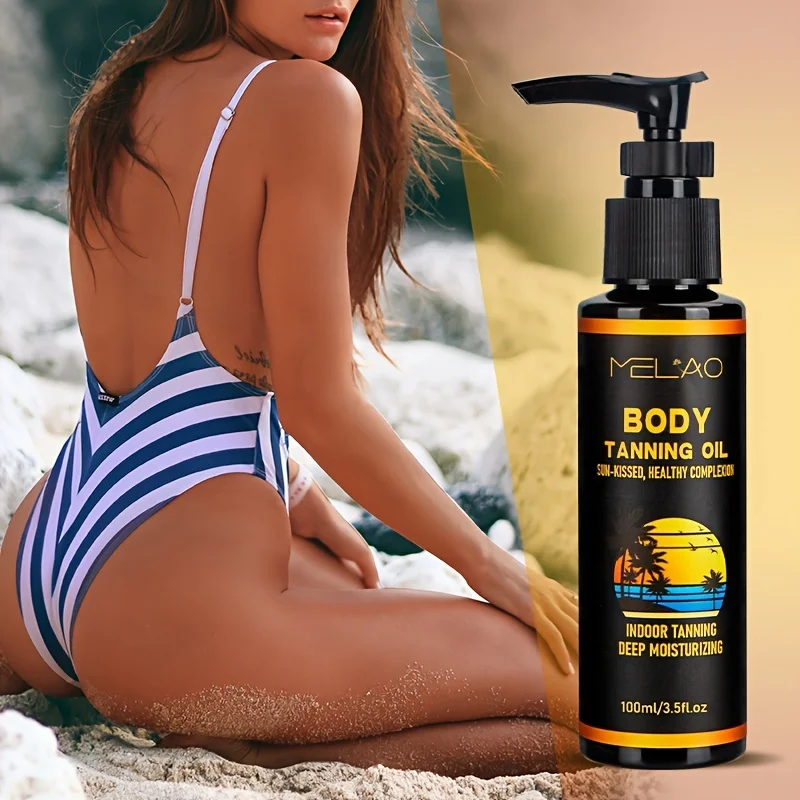 MELAO Tanning Oil Tanned Intensifier For Faster Darker Sun Tan Ultra Moisturizing Oils For Hydrated 2