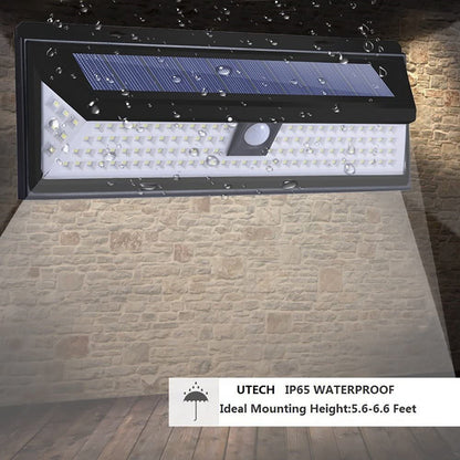 LED Solar Wall Light Outdoor Sensor, 4400mAh Waterproof Garden Light, Strong Bright Wall Lamp for Security