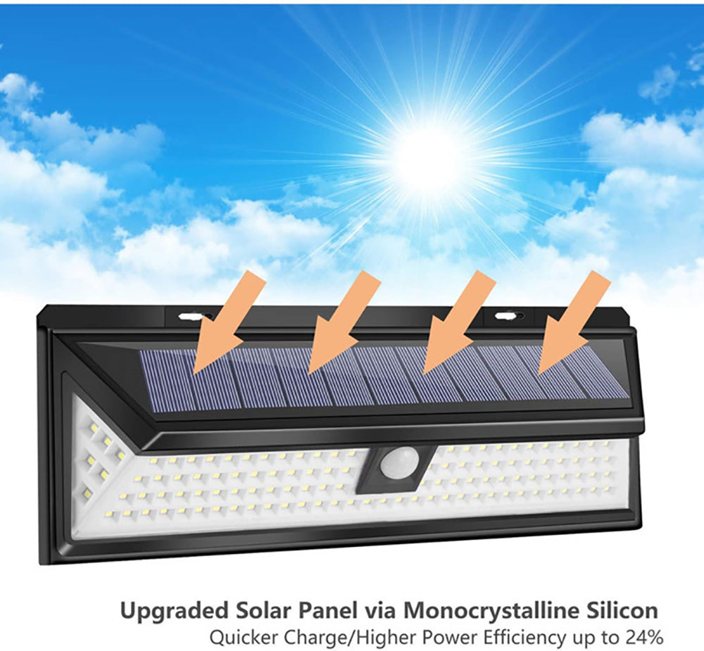 LED Solar Wall Light Outdoor Sensor, 4400mAh Waterproof Garden Light, Strong Bright Wall Lamp for Security