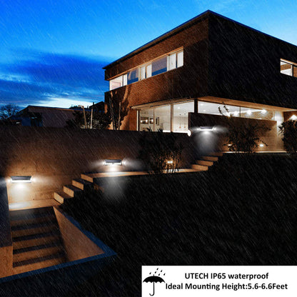 LED Solar Wall Light Outdoor Sensor, 4400mAh Waterproof Garden Light, Strong Bright Wall Lamp for Security