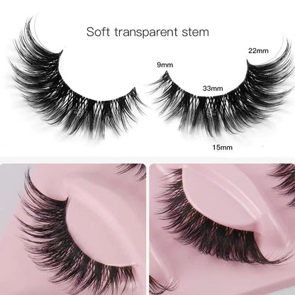 Makeup 5 Pairs Cat Eye Lashes Faux Eyelashes Elongated Eye False Eyelashes Natural Soft Durable Fit 4
