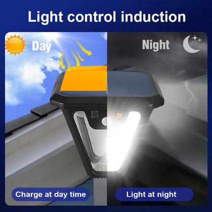 Outdoor LED Solar Light Motion Sensor, Waterproof Wall Garage Floodlight, Remote Control Garden Street Light