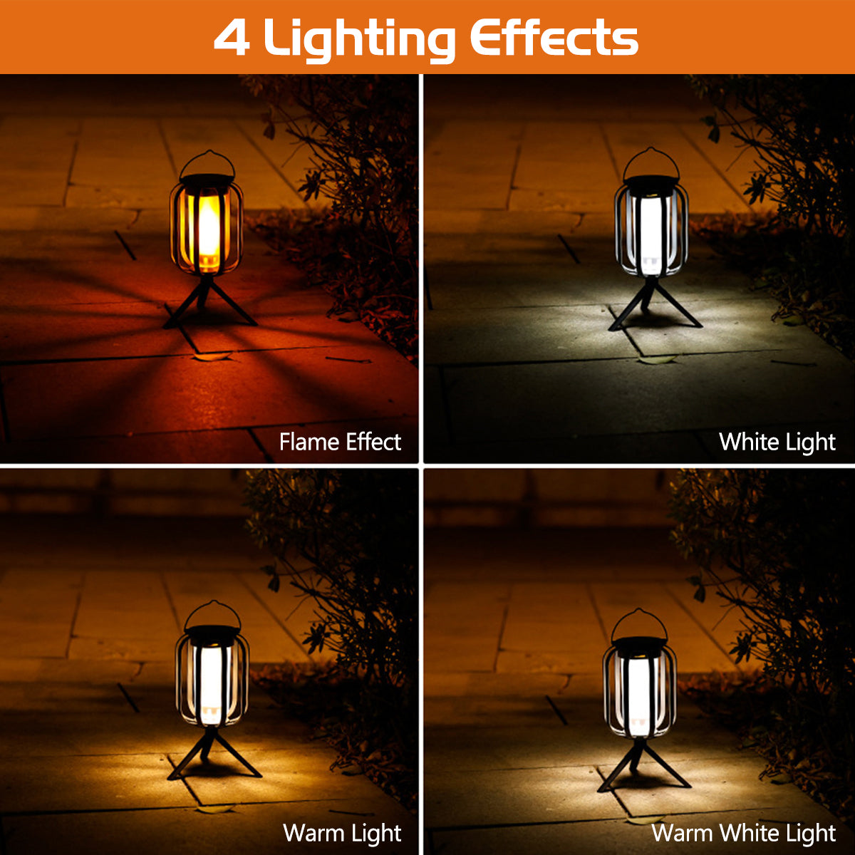 Waterproof Solar Lanterns Outdoor Hanging Lights Dual Charging Flame Lamp Christmas Garden Yard Dec 4