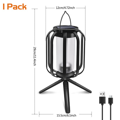 Waterproof Solar Lanterns Outdoor Hanging Lights Dual Charging Flame Lamp Christmas Garden Yard Dec 6