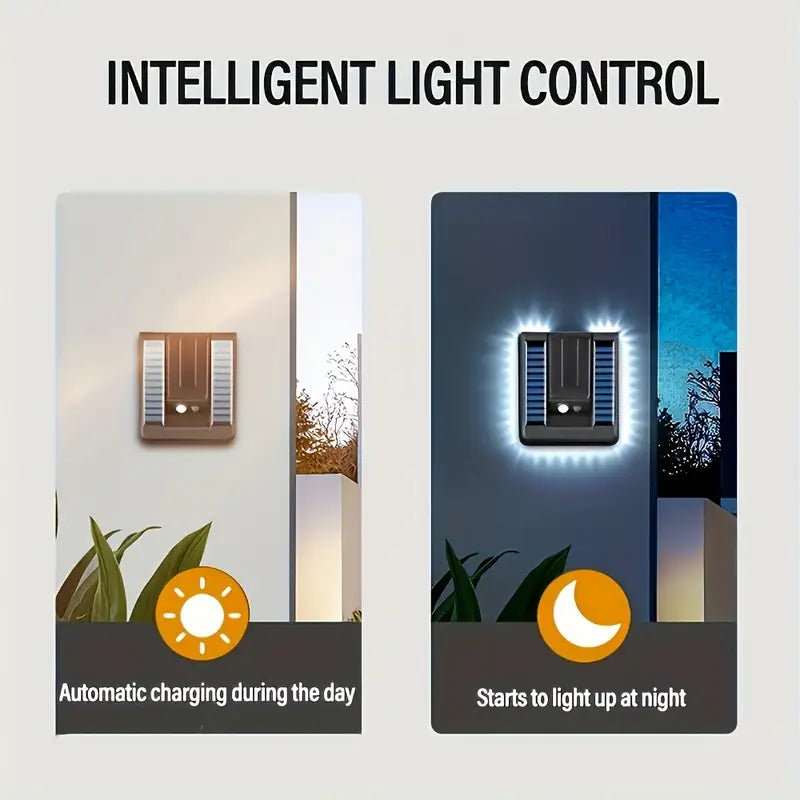 Solar Light Motion Sensor Led Wall Lamp, Outdoor Garden Decor Light, Waterproof 3 Mode Pathway Yard Lighting