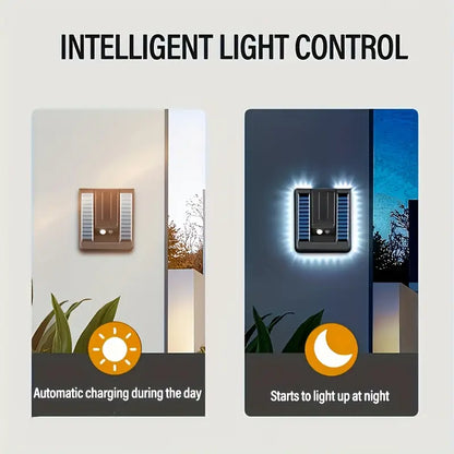 Solar Light Motion Sensor Led Wall Lamp, Outdoor Garden Decor Light, Waterproof 3 Mode Pathway Yard Lighting