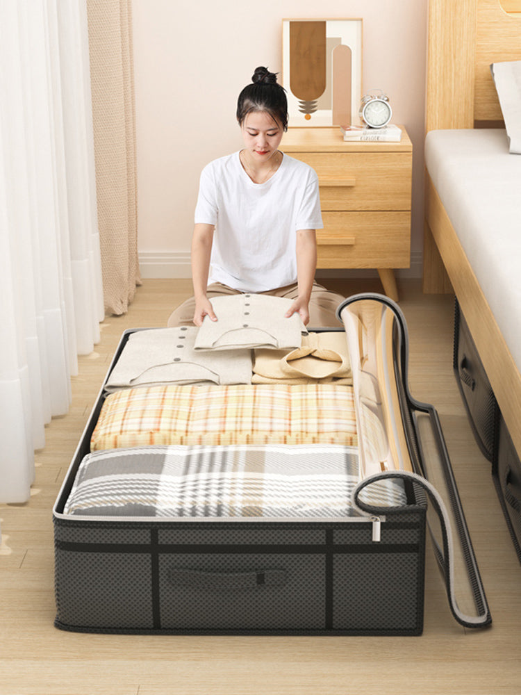 1PC Large Clothes Storage Bag Under Bed, Foldable Quilt & Clothes Organizer for Bedroom, Dormitory, Wardrobe