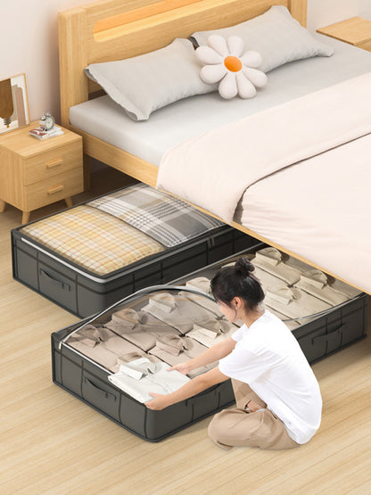 1PC Large Clothes Storage Bag Under Bed, Foldable Quilt & Clothes Organizer for Bedroom, Dormitory, Wardrobe
