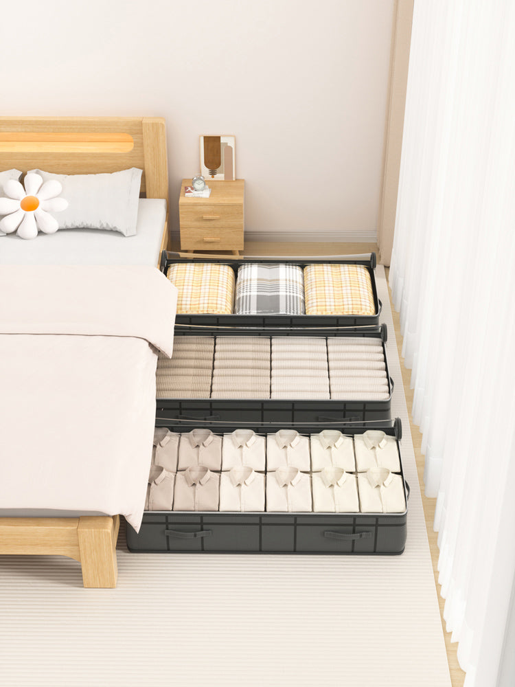 1PC Large Clothes Storage Bag Under Bed, Foldable Quilt & Clothes Organizer for Bedroom, Dormitory, Wardrobe
