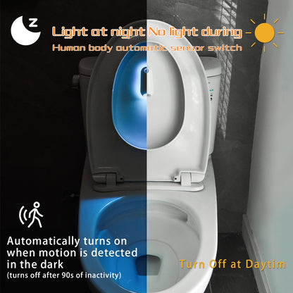 Toilet Seat Lights With Motion Sensor 8Color RGB LED Night Light USB Rechargeable For Home Camping  3