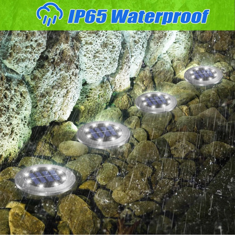 Solar Ground Lights LED Waterproof, Garden Lights Outdoor Bright in Ground Lights, Patio Lawn Landscape Lighting