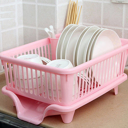 Premium Kitchen Drainage Rack with Drainer Board, Countertop Utensil & Dish Drying Rack for Plates, Bowls, Chopsticks