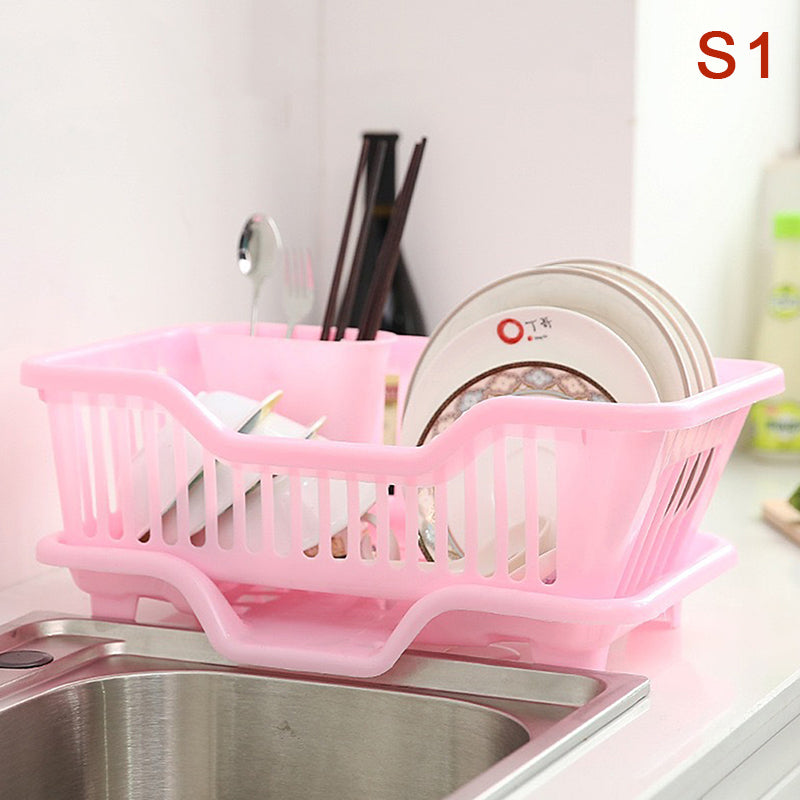 Premium Kitchen Drainage Rack with Drainer Board, Countertop Utensil & Dish Drying Rack for Plates, Bowls, Chopsticks