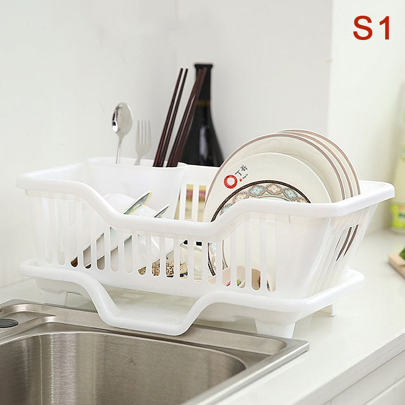 Premium Kitchen Drainage Rack with Drainer Board, Countertop Utensil & Dish Drying Rack for Plates, Bowls, Chopsticks