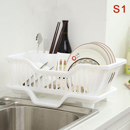 Premium Kitchen Drainage Rack with Drainer Board, Countertop Utensil & Dish Drying Rack for Plates, Bowls, Chopsticks
