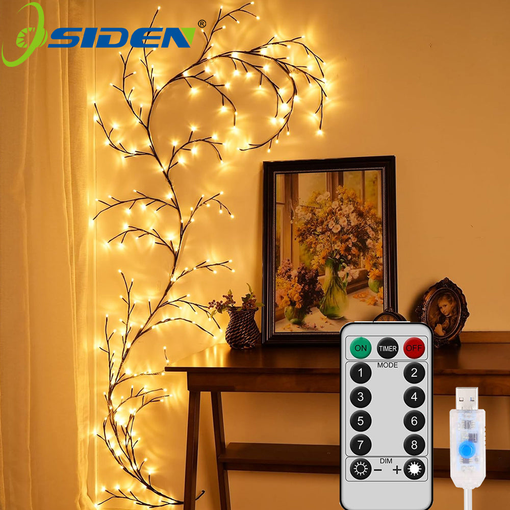 7296 LED Tree Branch Lamp USB  Solar Powered DIY Festive Tree Vine Light For Home Decoration 3