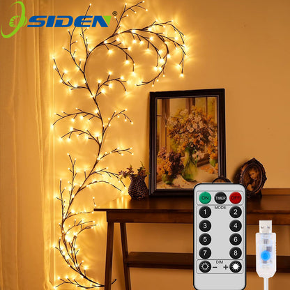 7296 LED Tree Branch Lamp USB  Solar Powered DIY Festive Tree Vine Light For Home Decoration 3