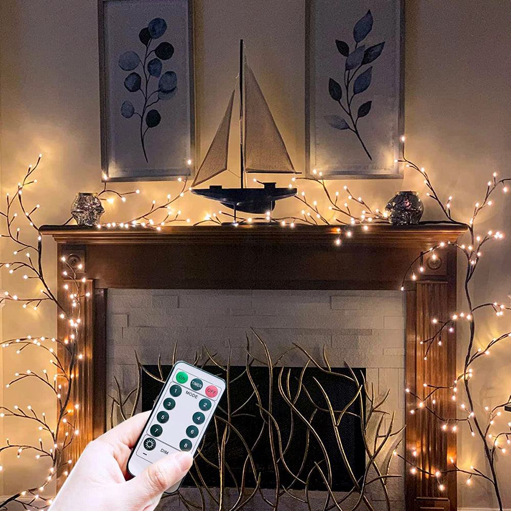 7296 LED Tree Branch Lamp USB  Solar Powered DIY Festive Tree Vine Light For Home Decoration 4