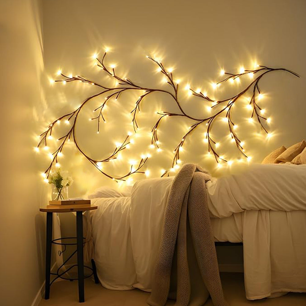 72/96 LED Tree Branch Lamp, USB & Solar Powered DIY Festive Tree Vine Light for Home Decoration