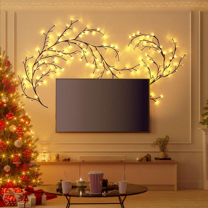 7296 LED Tree Branch Lamp USB  Solar Powered DIY Festive Tree Vine Light For Home Decoration 2