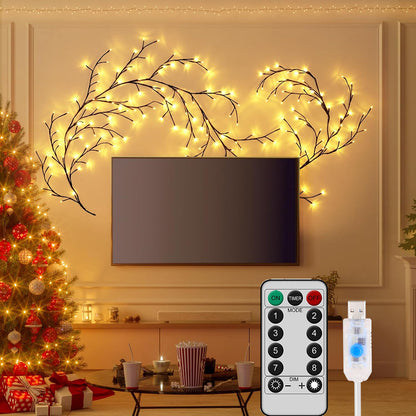 7296 LED Tree Branch Lamp USB  Solar Powered DIY Festive Tree Vine Light For Home Decoration 6