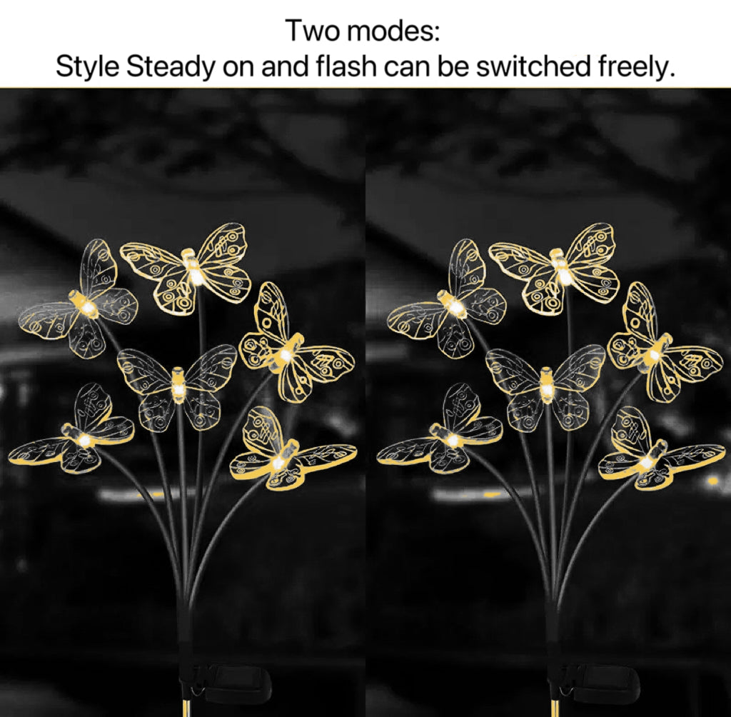 Garden Solar Butterfly Lights Outdoor, Waterproof Stake Lights, Pathway Patio Yard Decoration Solar Lamp