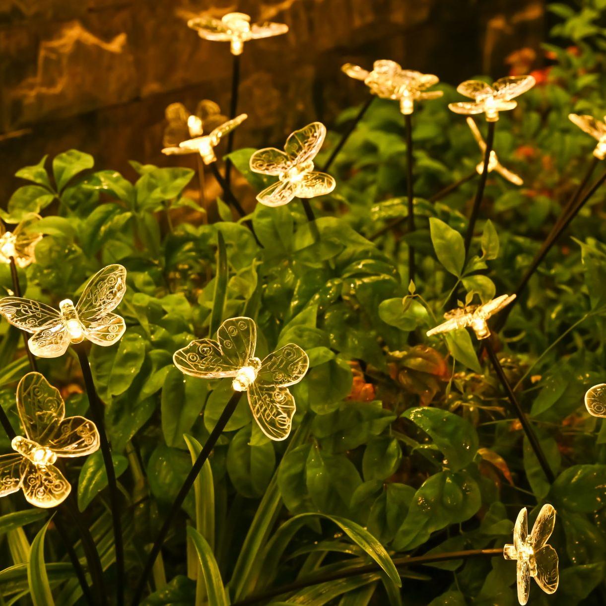 Garden Solar Butterfly Lights Outdoor, Waterproof Stake Lights, Pathway Patio Yard Decoration Solar Lamp