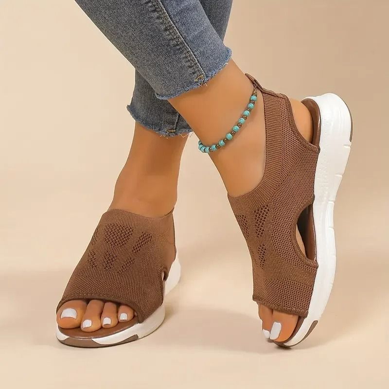 Mesh Breathable Round Toe Thick Sole Casual Sports Sandals For Women 3