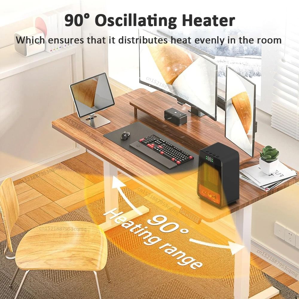 Mini Space Heater With Realistic Flame Effect Fan Heater 3