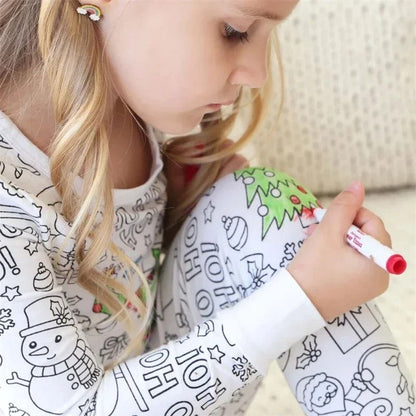 Colorable Pajama Set For Children DIY Coloring Kit 3