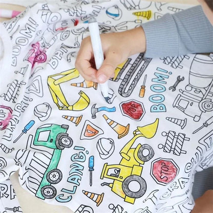 Colorable Pajama Set For Children DIY Coloring Kit 4