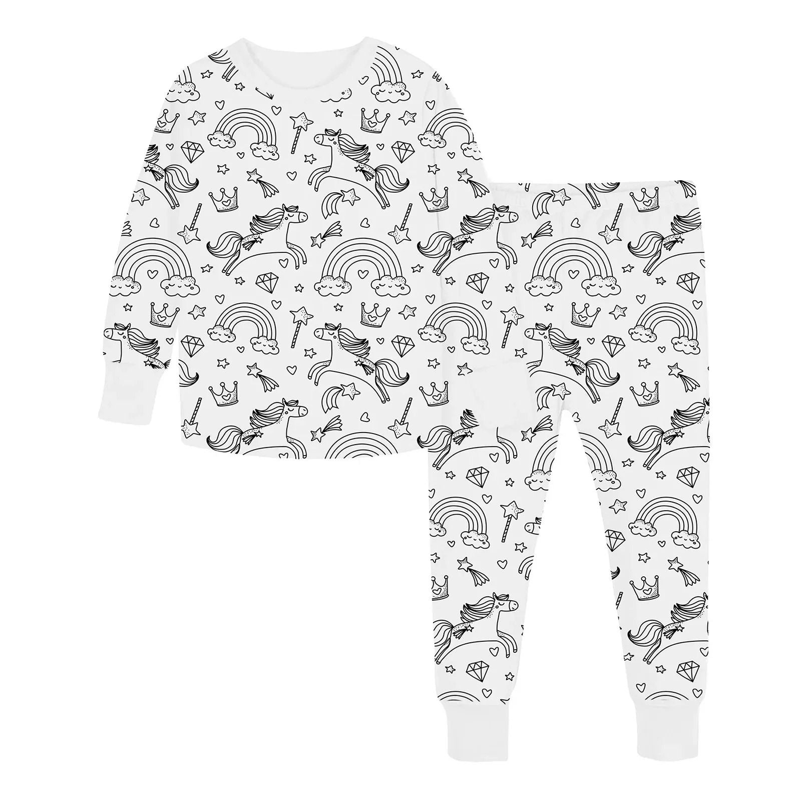 Colorable Pajama Set For Children DIY Coloring Kit 12
