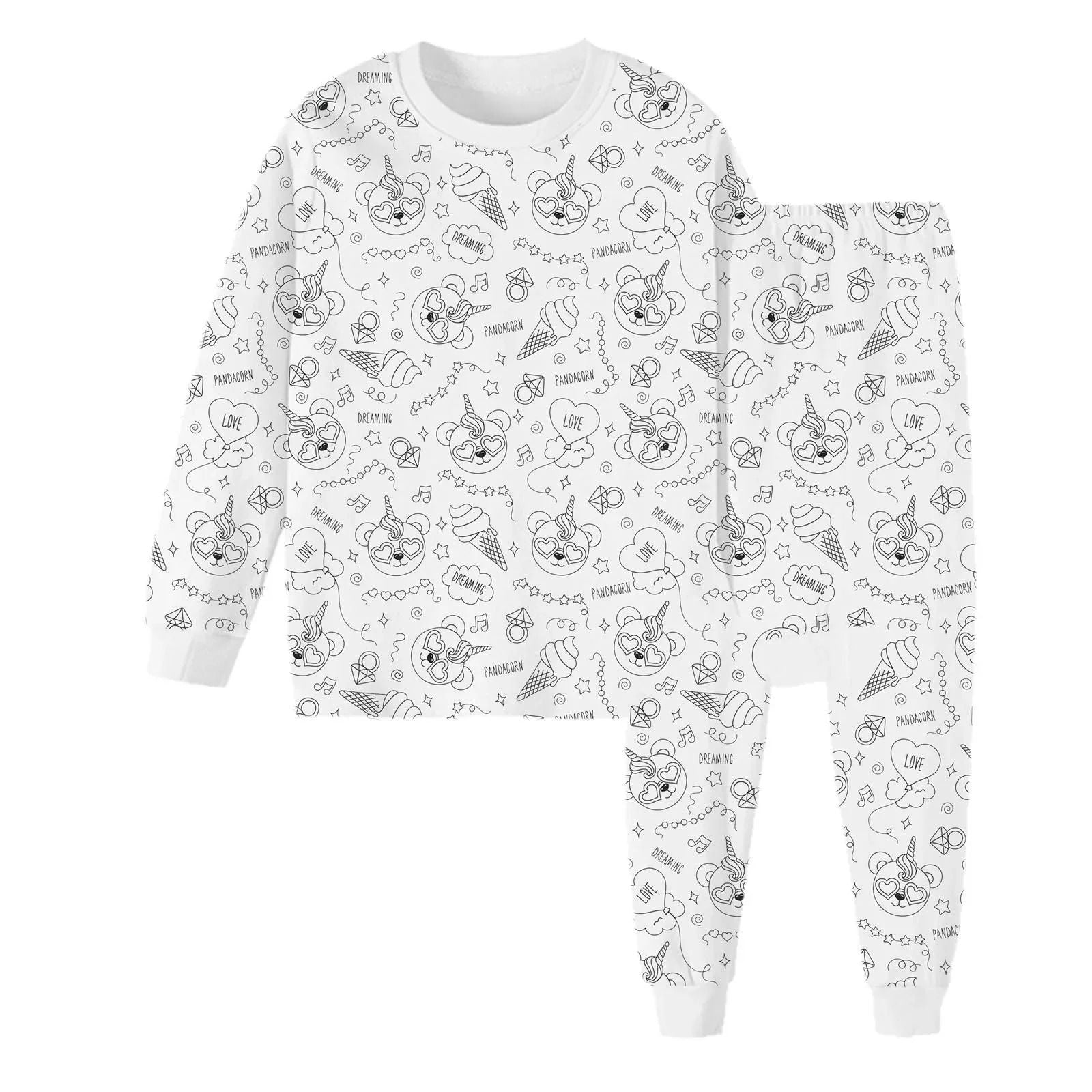 Colorable Pajama Set For Children DIY Coloring Kit 7