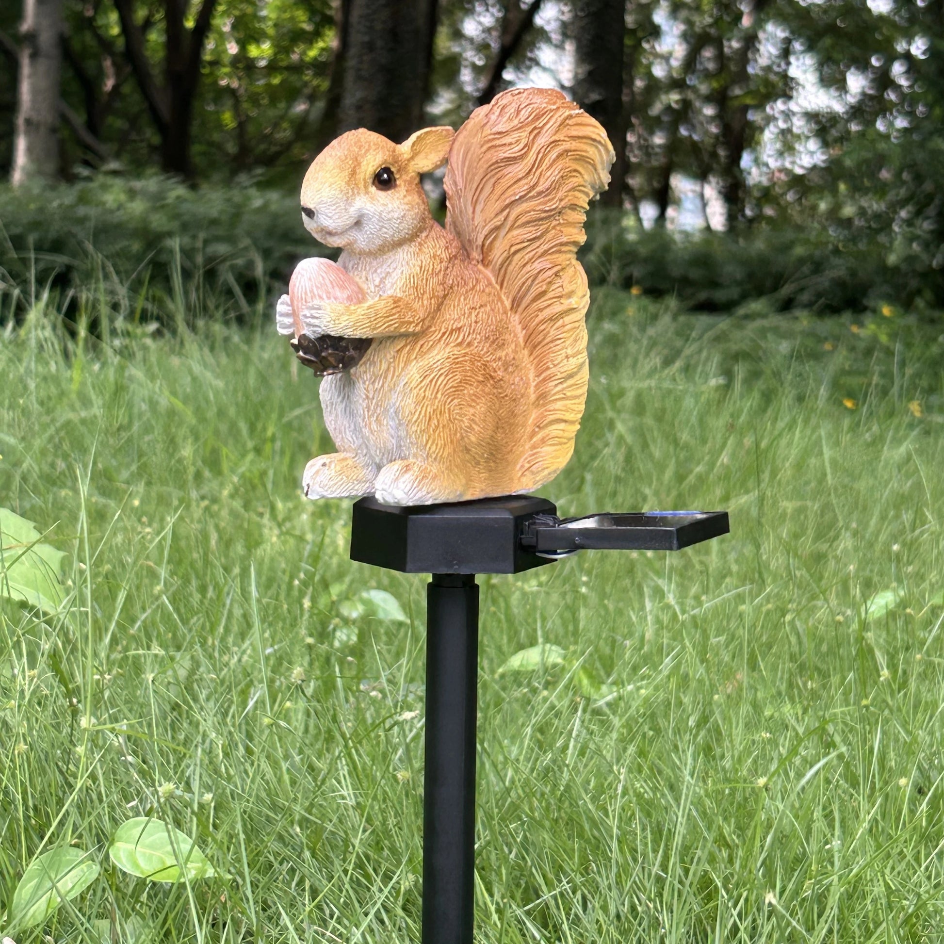 Solar Squirrel Outdoor Light LED Cute Garden Decoration, Waterproof Animal Plug Lights Landscape Decor