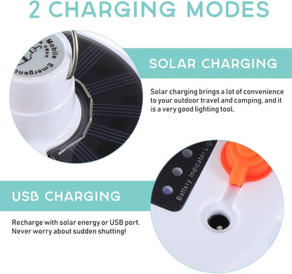 Foldable Solar USB Spherical Light with 5 Modes, Emergency Flashlight for Outdoor, Office, Reading, and Camping Use