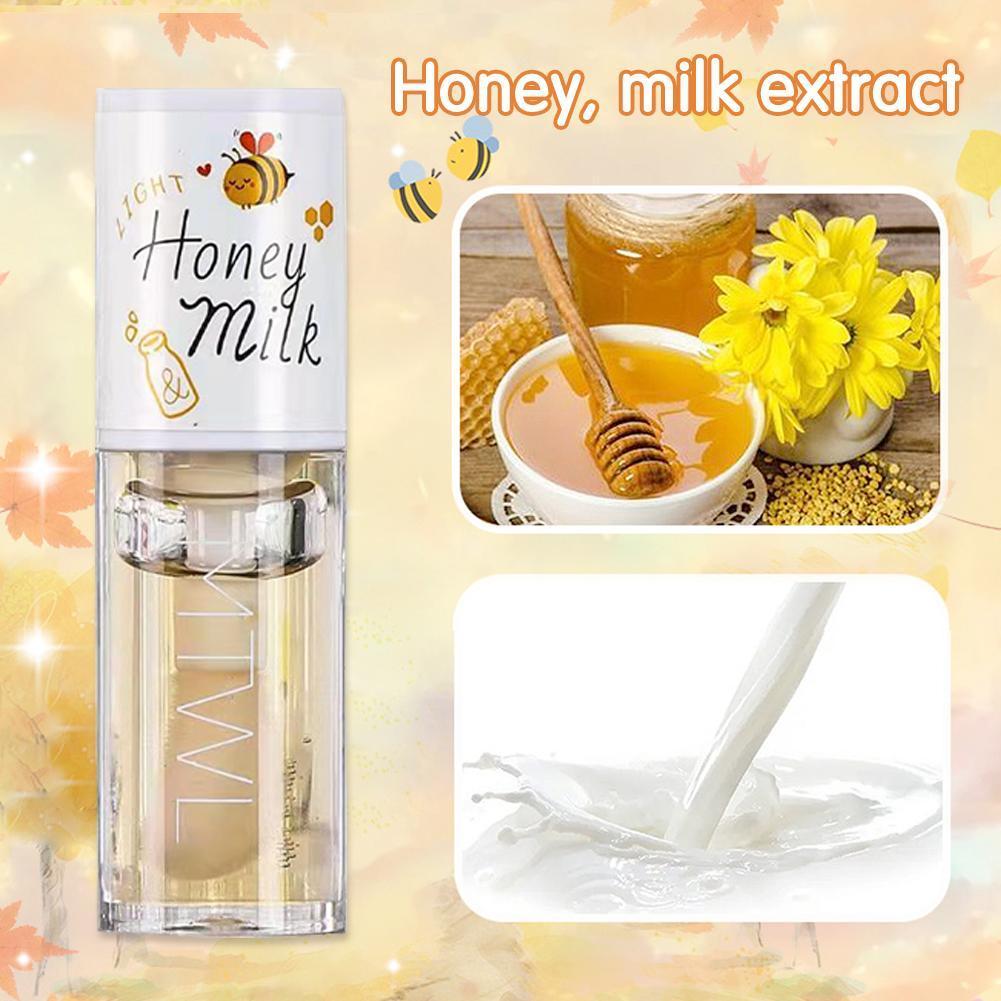 Honey Peach Lip Oil Long Lasting Hydrating Lip Tint Nonsticky Moisturizing Lip Plumper Serum Make U 4
