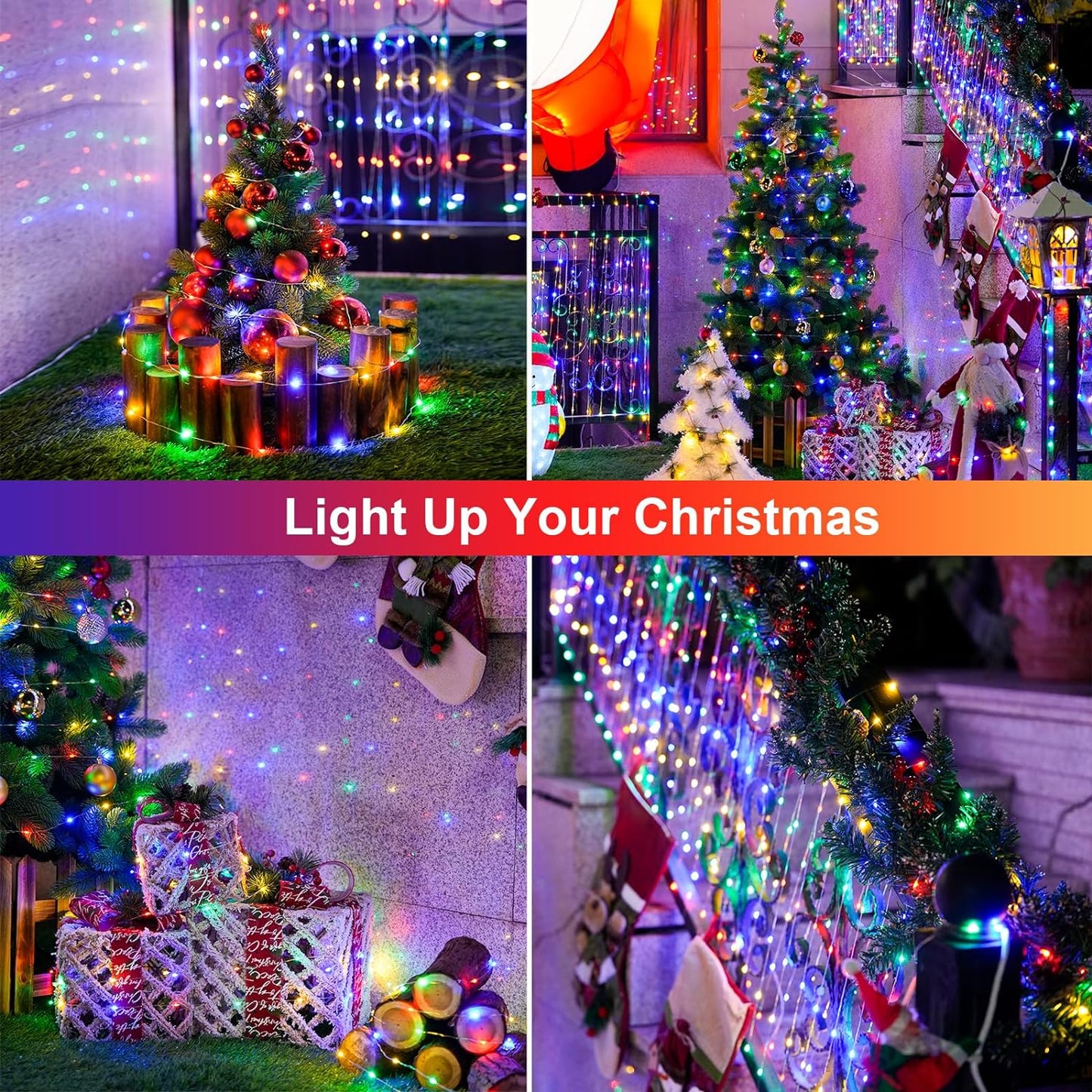 Solar String Lights for Outside, Solar Light Outdoor Twinkle, Fairy Lights for Tree Garden Christmas Wedding