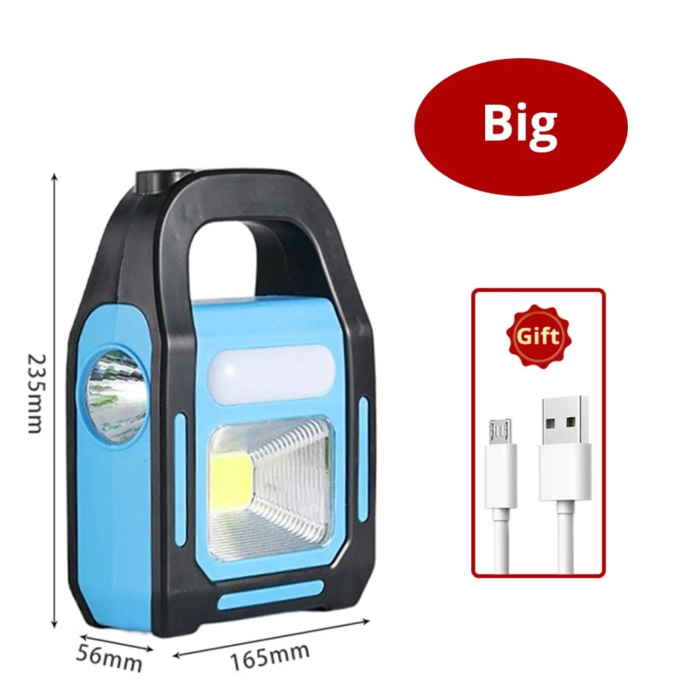 3 In 1 Solar COB Camping Lantern USB Rechargeable LED Emergency Flashlight Outdoor Power Bank 3 Lig 7
