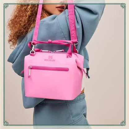 Mini Insulated Lunch Shoulder Bag with Soft Oxford Shell Portable Leakproof Cooler for Travel or Outdoor Use