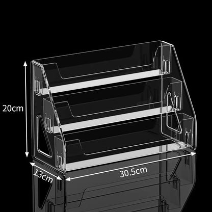Stepped Acrylic Cosmetics Storage Box Organizer, Large Clear Makeup Layers Tray for Lipstick, Eyeshadow & Dressing Table