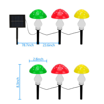 8 Modes Solar Mushroom Light For Garden Outdoor Decor Waterproof Pathway Lamp Yard Landscape Hallow 1