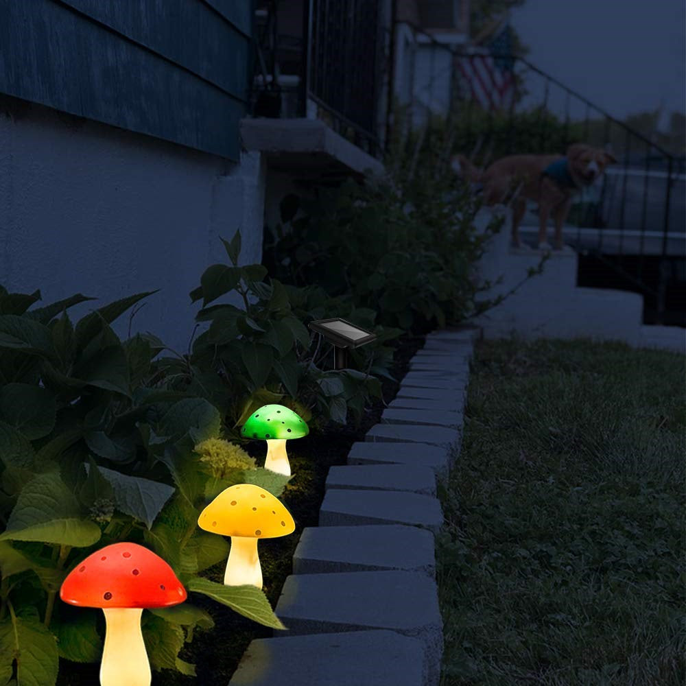 8 Modes Solar Mushroom Light For Garden Outdoor Decor Waterproof Pathway Lamp Yard Landscape Hallow 4