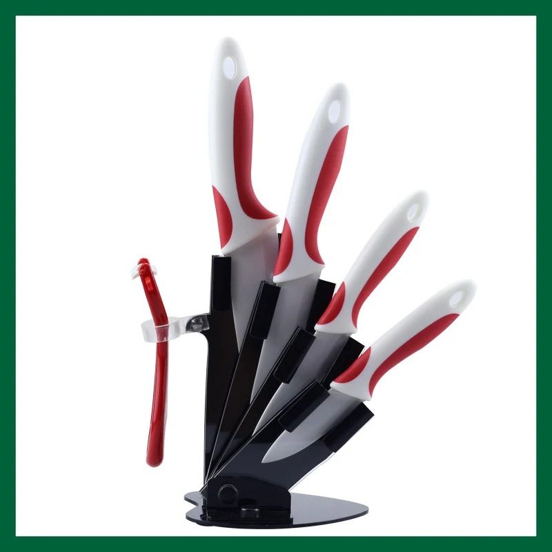 Ceramic Kitchen Knife Set With Peeler And Organizer Stand 7