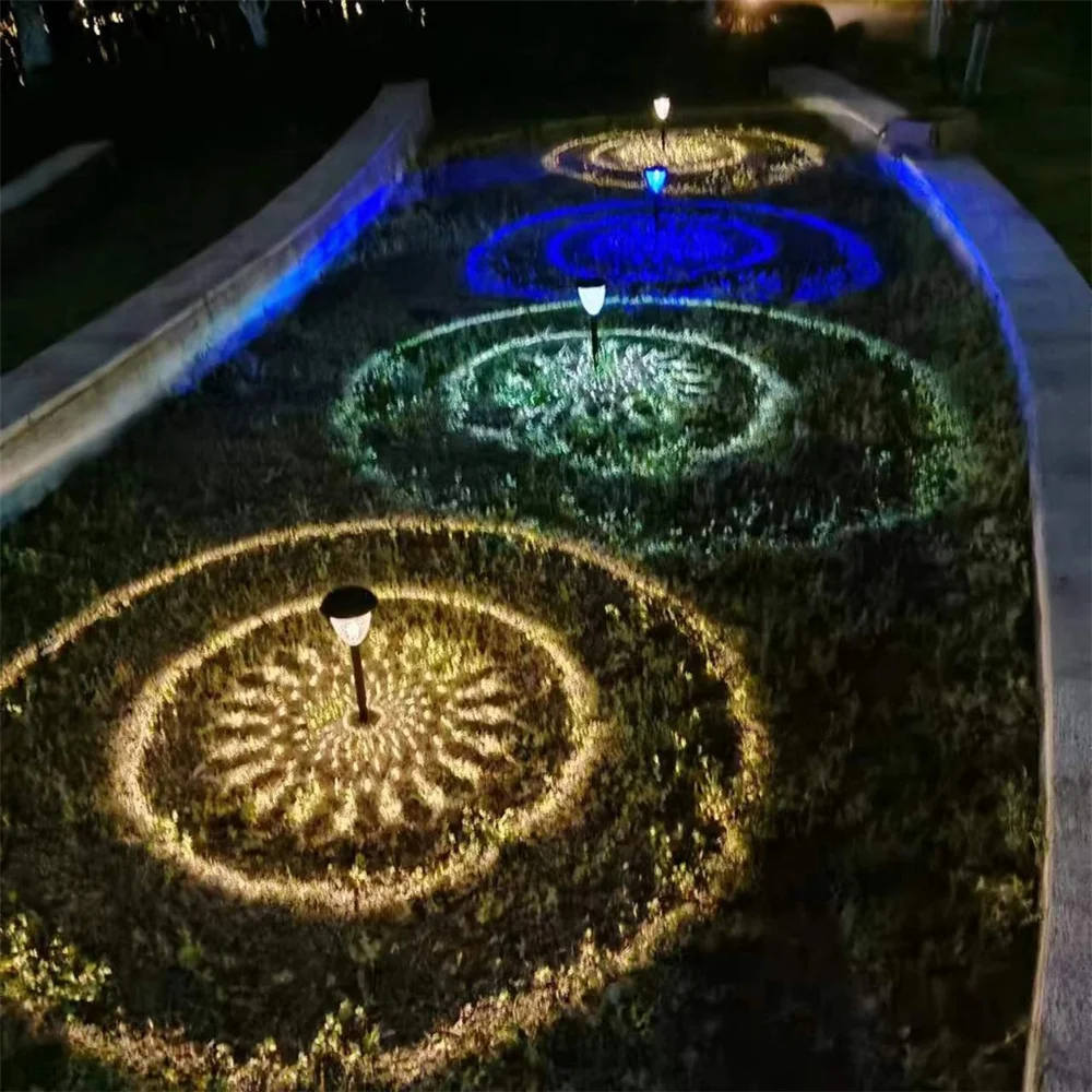 Solar Pathway Lights Outdoor Waterproof, Round Lighting Pattern for Yard, Garden Path, Walkway Decor