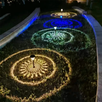 Solar Pathway Lights Outdoor Waterproof, Round Lighting Pattern for Yard, Garden Path, Walkway Decor