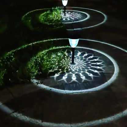 Solar Pathway Lights Outdoor Waterproof, Round Lighting Pattern for Yard, Garden Path, Walkway Decor
