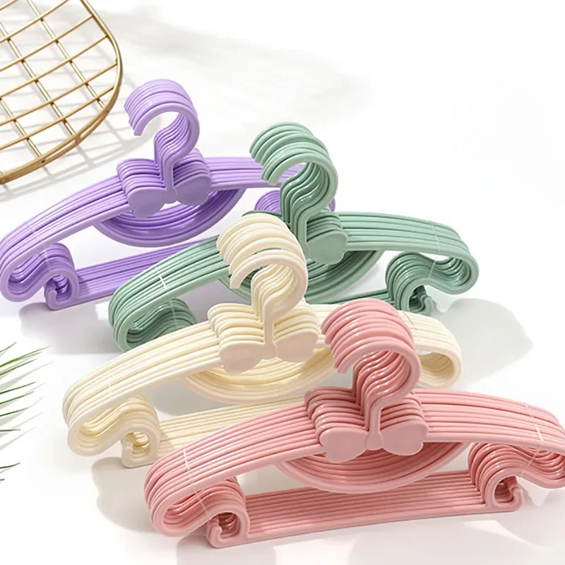 10pcs Baby Hanger Set, Cute Kids Clothes Hanger Rack Display with Non-Slip Clips