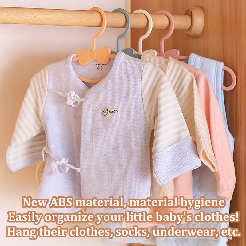 10pcs Baby Hanger Set, Cute Kids Clothes Hanger Rack Display with Non-Slip Clips