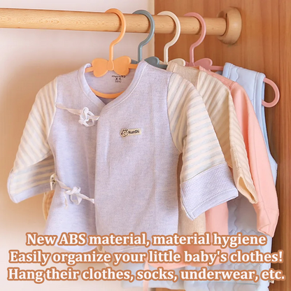 10pcs Baby Hanger Set, Cute Kids Clothes Hanger Rack Display with Non-Slip Clips